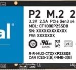 Crucial P2 1TB 3D NAND NVMe PCIe  - CT1000P2SSD8 FOR LAPTOP & PC