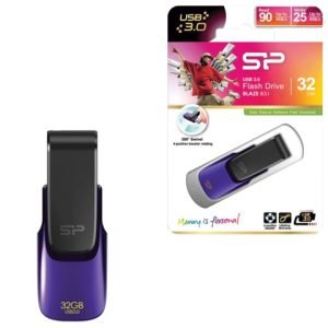 32GB Silicon Power Blaze B31 USB3.0 Swivel Cap Flash Drive Black/Purple Edition - image 4