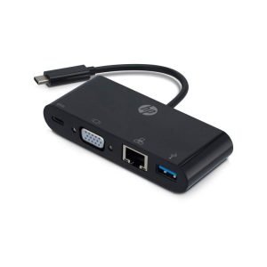 HP Type C (USB C) to USB-C+VGA+USB 3.0 & Gigabit Ethernet Multi Port Hub-(5NA85PA) HP 38773 RJ45 Adapter - image 2