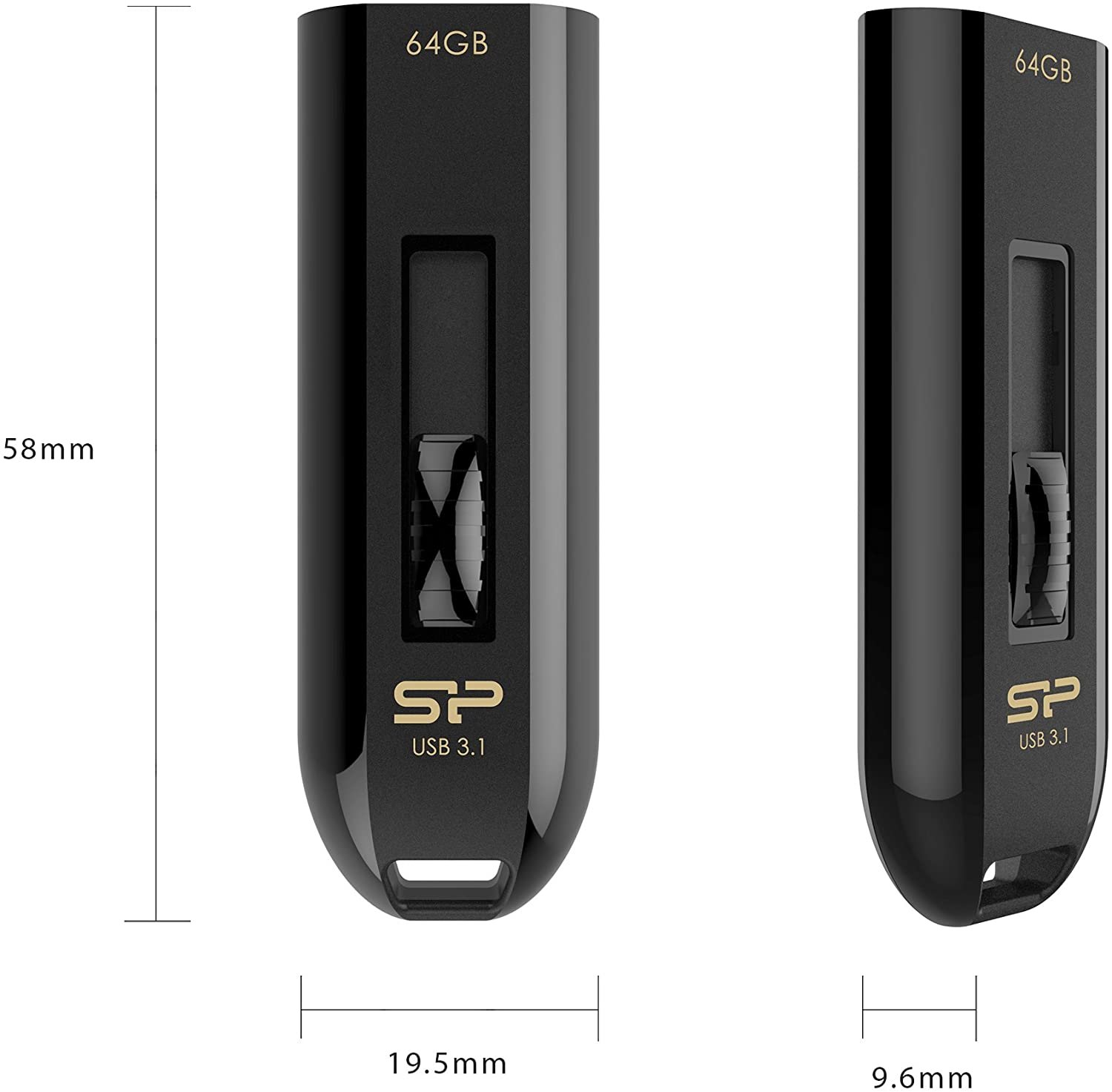 Silicon Power 64GB Flash Drive Blaze B21 USB 3.1 High Performance Black (SP064GBUF3B21V1K) - Image 3