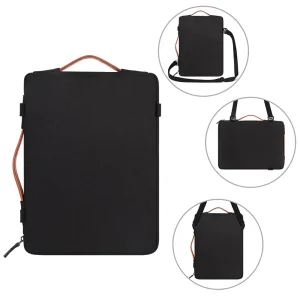 DOMISO Multi-use Strap Laptop Sleeve Bag With Handle For 10″  Inch Notebook Shockproof Computer Bag,Black - image 3