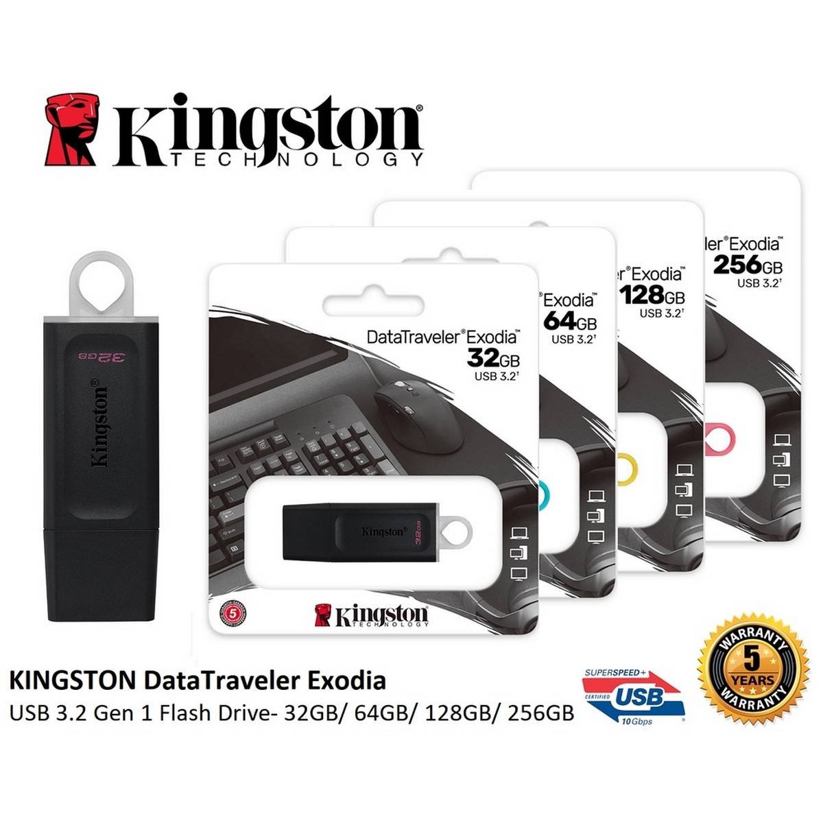 Kingston DT Exodia 3.2 USB Flash Drive DTX-128GB, 1 Years Warranty - Image 3