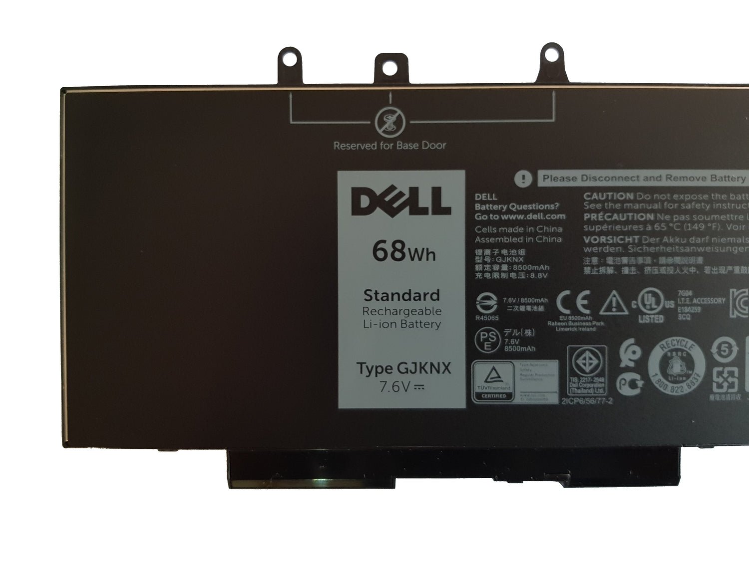 GJKNX LAPTOP BATTERY DELL Latitude 5280 5480 5580 5290 5490 5590 Precision 15 3520 M3520 M3530 93FTF D4CMT 11.4V 68WH - Image 2