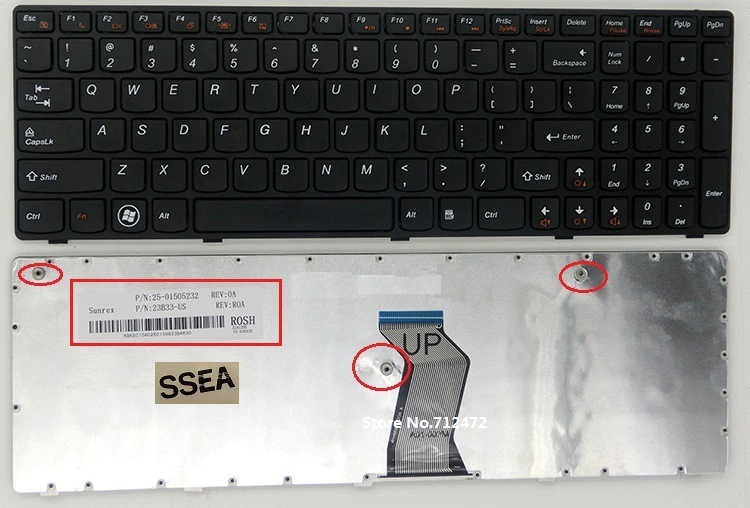 Keyboard English for Lenovo G570 G570A G570G G575 G575A G575G Z565 Z560 25-012184 25-012185 25-012186 MP-10A33US-6864 laptop Keyboard