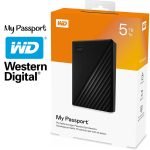 Western Digital My Passport 5TB External Hard Drive Disk   WDBFTM0050BBL-WESN