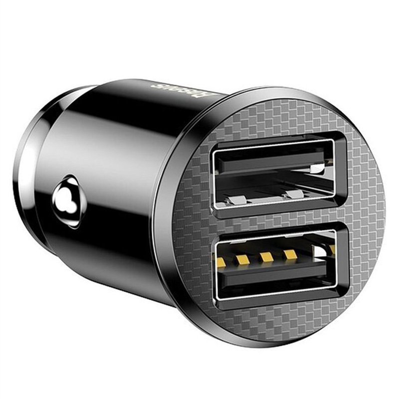 Baseus Grain Car Charger (Dual USB 5V 3.1A ) CCALL-ML01 Black - Image 4