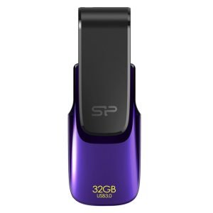 32GB Silicon Power Blaze B31 USB3.0 Swivel Cap Flash Drive Black/Purple Edition - image 3