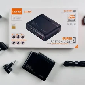LDNIO A6140C 140W Gan 6 Port USB +Type C PD Desktop Fast Charger With LED Display - image 3