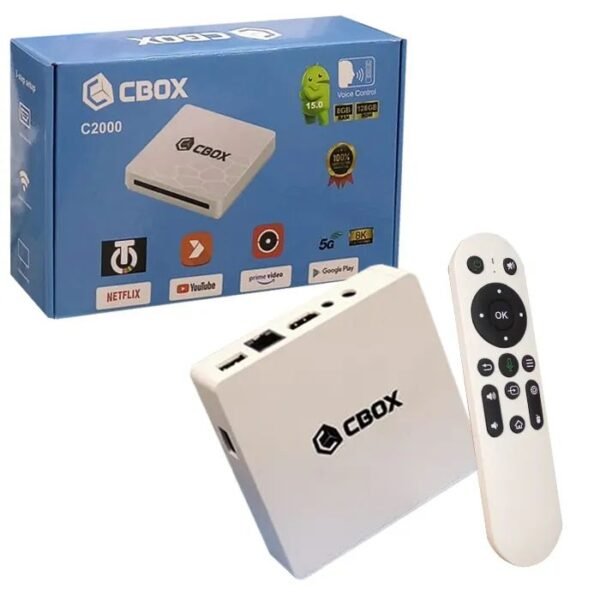 C2000 Android TV Box – 2GB RAM, 16GB ROM – 4K Smart TV Box with Voice ...