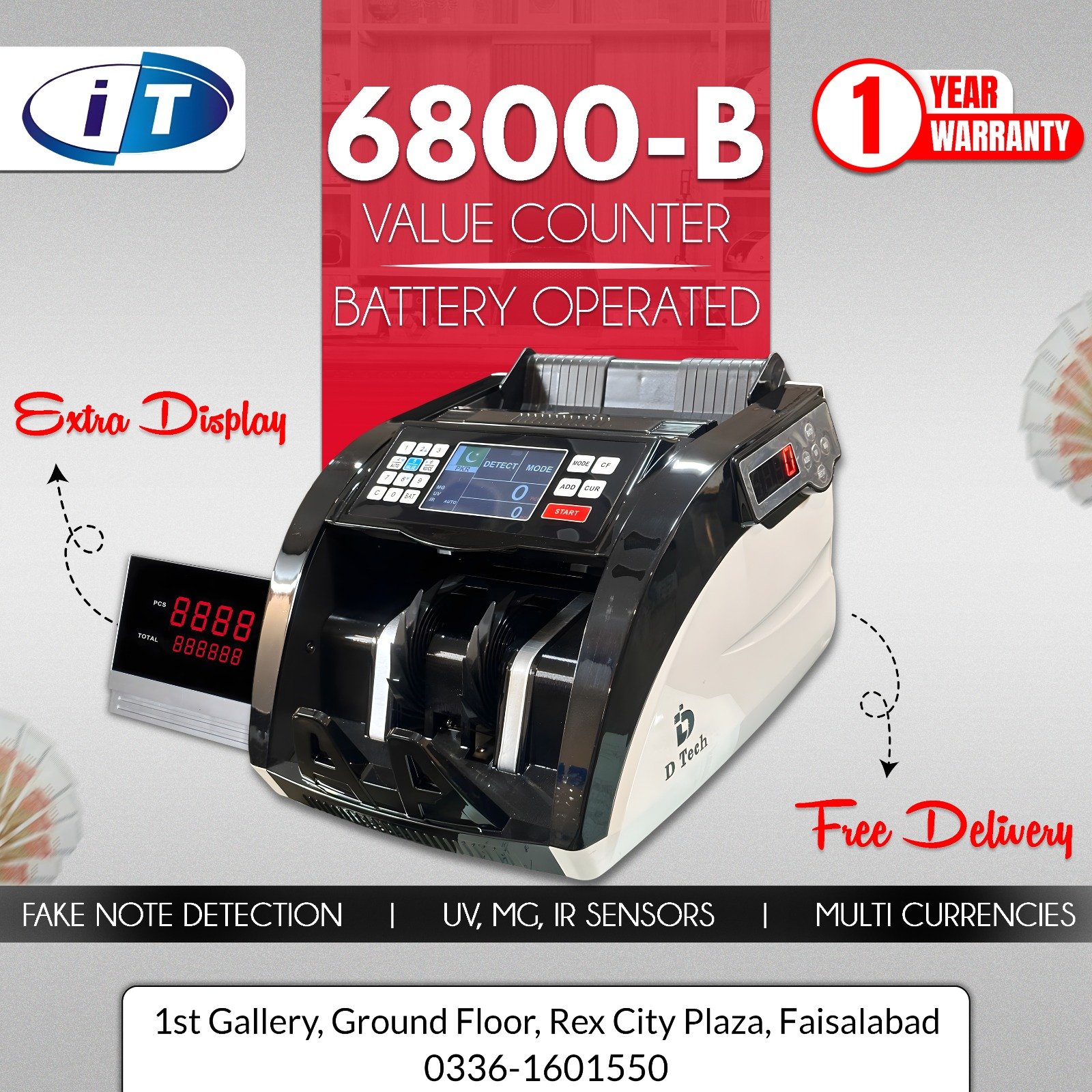 D TECH 6800-B CASH COUNTING MECHINE