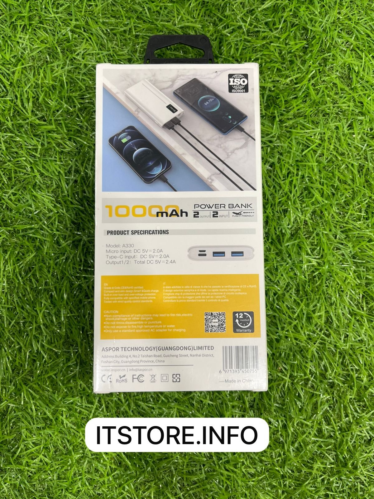 Aspor A330 Dual USB Fast Charging Power Bank Rex City Faisalabad