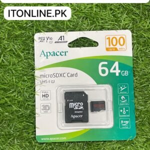 apacer 64gb memory card 100mbs with sd adapter front view itonline pk