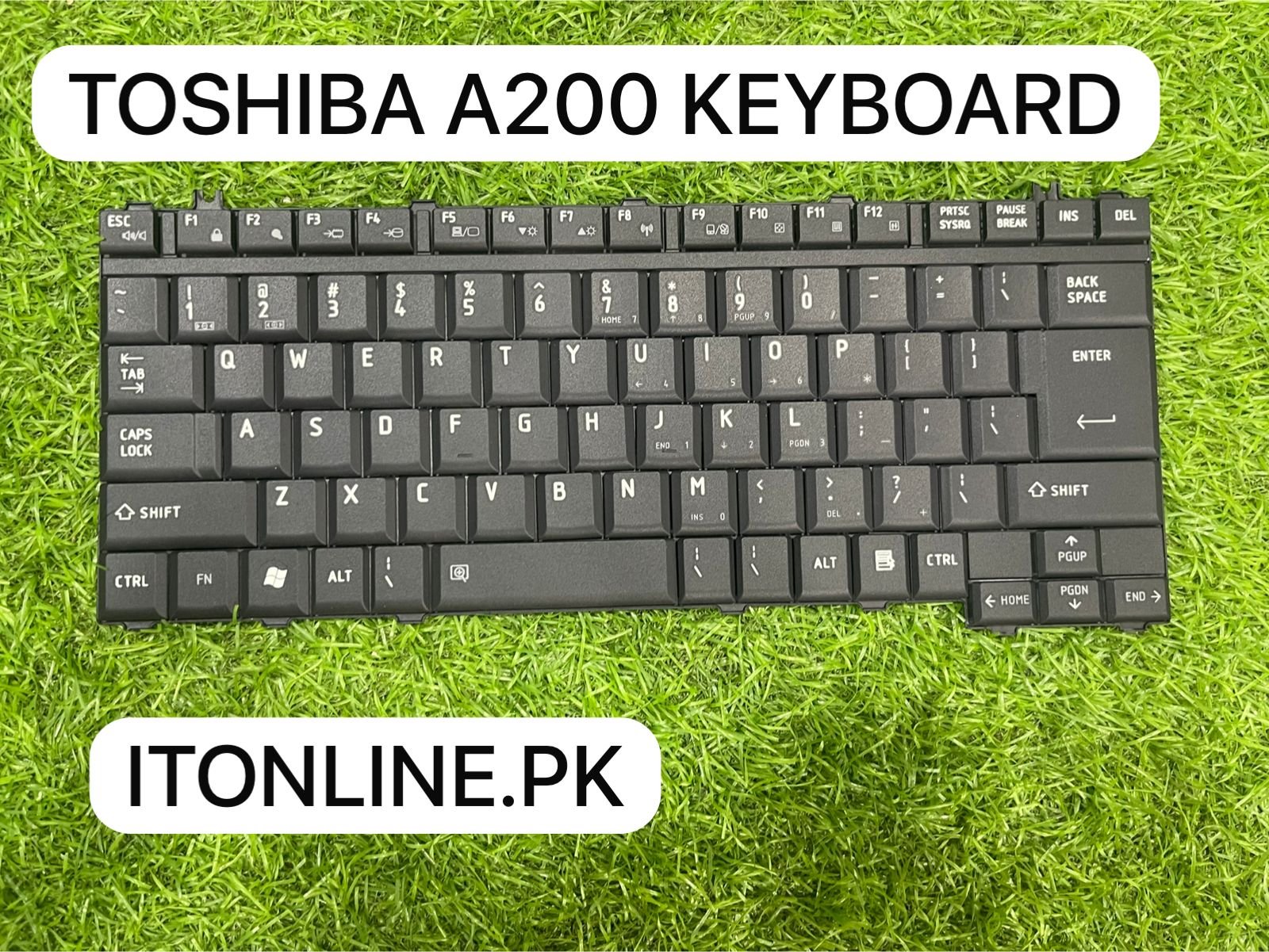 toshiba satellite a200 replacement keyboard black keycaps layout front view itonline pk