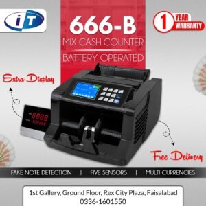 666-B Battery Operated Mix Cash Counting Machine with Fake Note Detection | Price in Pakistan - image 2