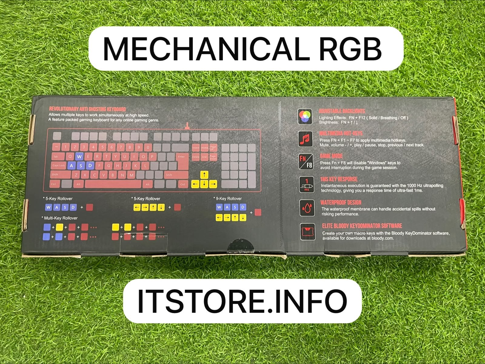 bloody b135n gaming grade neon effects keyboard front box view itonline pk