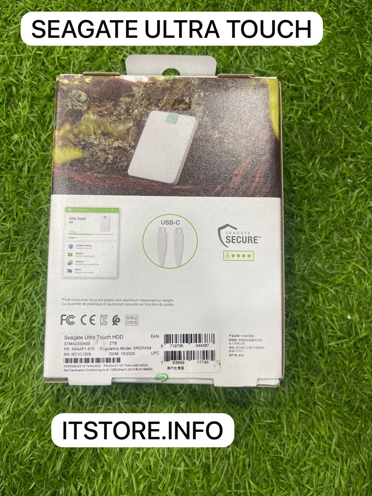 seagate ultra touch 2tb portable hard drive box front view itonline pk